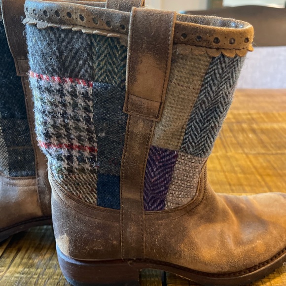 COPY - Sendra Boots Distressed Plaid Patchwork EUC Worn Once for a Few Hours - Picture 7 of 15